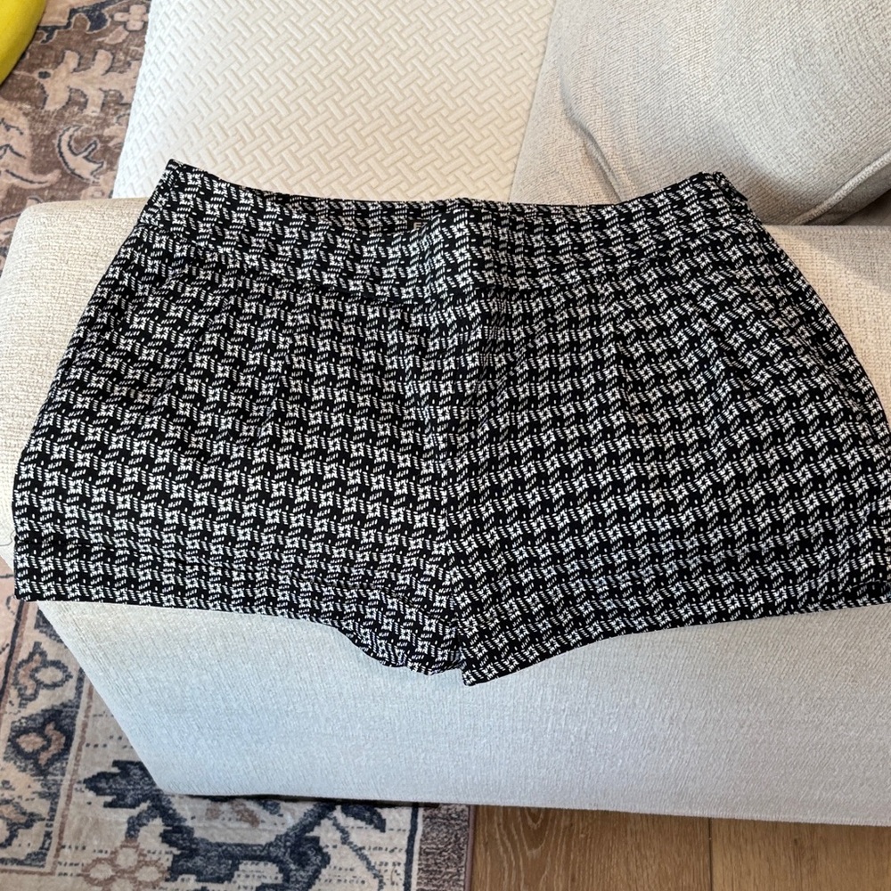 Express Black and White High Waist Shorts